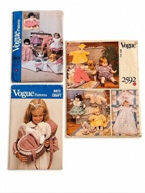 Vintage Vogue Doll & Baby Craft Pattern Bundle (3)